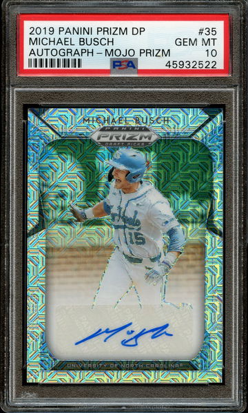 2019 Panini Prizm Draft Michael Busch Mojo Prizm Auto PSA 10