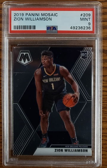 2019 panini mosaic zion williamson #209 psa 9