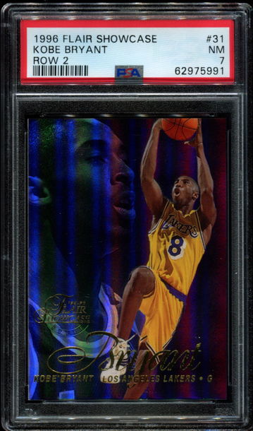 1996 Flair Showcase Row 2 #31 Kobe Bryant ROOKIE PSA 7 NM  HOF RC