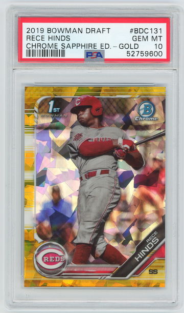 2019 Bowman Draft Sapphire Rece Hinds Gold /15