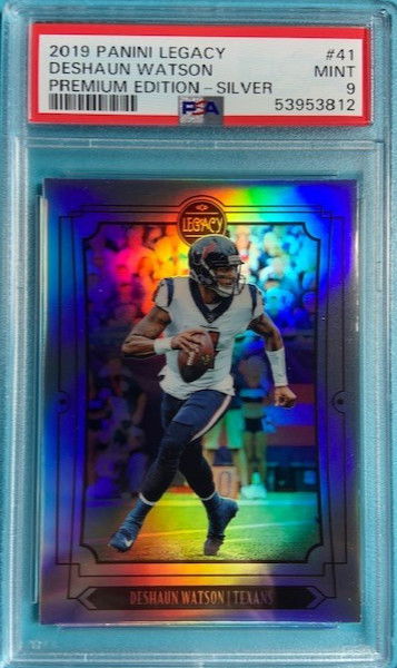 2019 Panini Legacy Premium Silver Prizm Deshaun Watson #41 PSA 9 Mint Pop 1