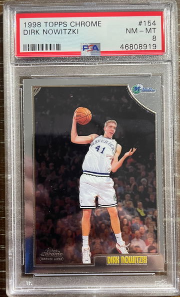 1998 Topps Chrome Dirk Nowitzki PSA 8