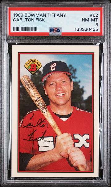 1989 Bowman Tiffany Carlton Fisk #62 /6000 PSA 8