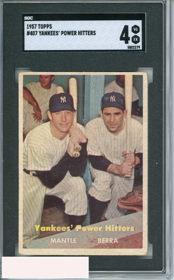 1957 TOPPS YANKEES  POWER HITTERS #407 SGC 4