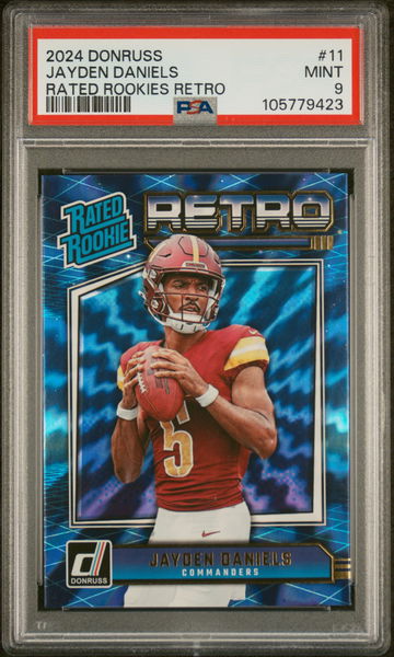 2024 Panini Donruss Rated Rookies Retro Jayden Daniels #11 RC PSA 9