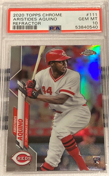 2020 Topps Chrome Aristides Aquino Refractor PSA 10 Cincinnati Reds