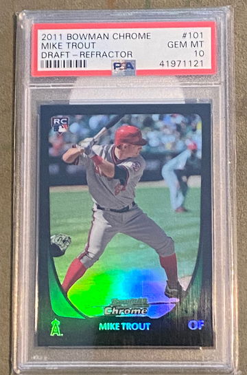 2011 Mike Trout Bowman Chrome Draft Refractor #101 PSA 10