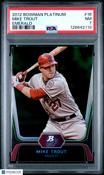 2012 Bowman Platinum Mike Trout #16 Emerald PSA 7