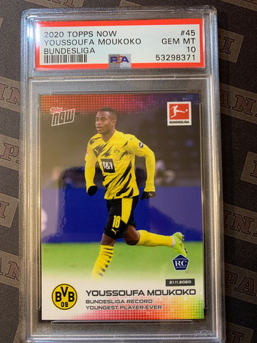 Youssoufa Moukoko 2020 Topps Now PSA 10 Rookie #45 Dortmund 💎 ⚽️