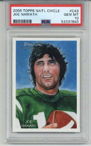 2009 TOPPS NATIONAL CHICLE #C43 JOE NAMATH CARD NEW YORK JETS PSA 10