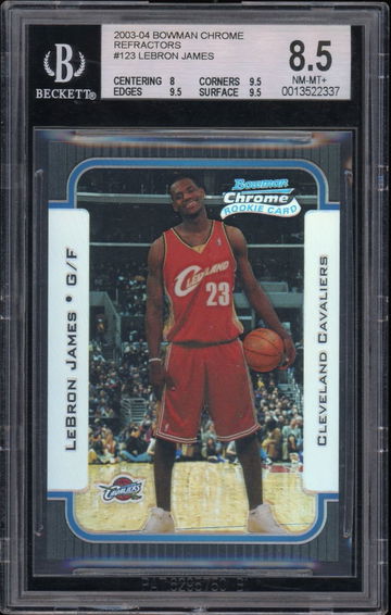 2003-04 Lebron James #123 Bowman Chrome Refractor RC 200/300 BGS 8.5