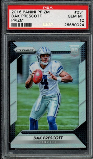 2016 Panini Prizm #231  Dak Prescott  RC  PSAS 10  Cowboys