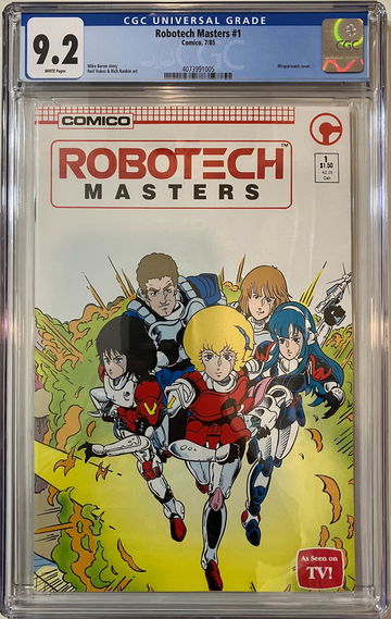 ROBOTECH: MASTERS # 1 COMICO COMICS 1985 CGC 9.2 WHITE PAGES NICE!!