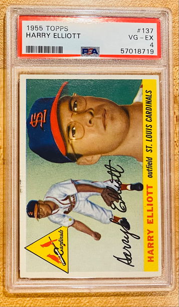 1955 Topps #137 Harry Elliott PSA 4