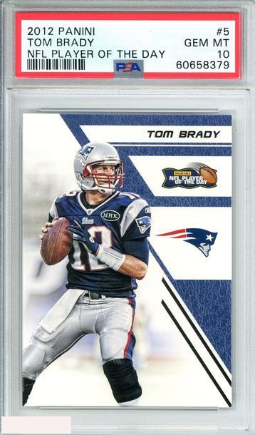 2012 PANINI TOM BRADY#5 NFL PLAYER OF THE DAY NEW ENGLAND PATRIOTS PSA 10 GEM MT