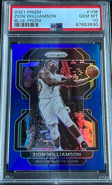 2021 Panini Prizm BLUE /199 #108 Zion Williamson PSA 10 GEM MINT