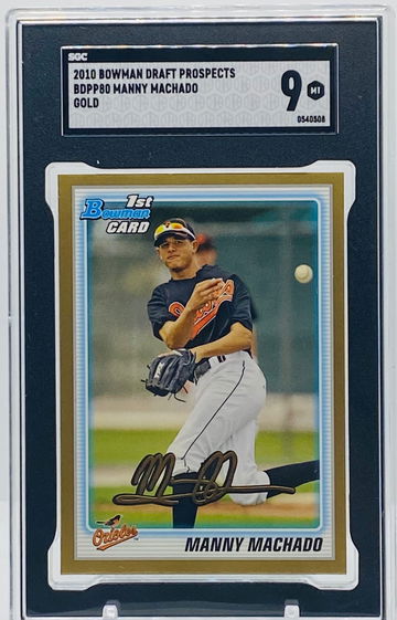 2010 1st Bowman Draft Picks Gold Manny Machado SGC 9 Mint