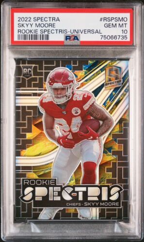 2022 Panini Spectra Skyy Moore Rookie Spectris-Universal Gold #d /10 PSA 10 RC
