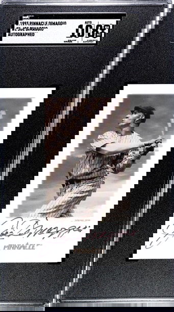 SGC 8 1993 Pinnacle Joe Dimaggio Auto #1 Comes with Matching COA NM-MT