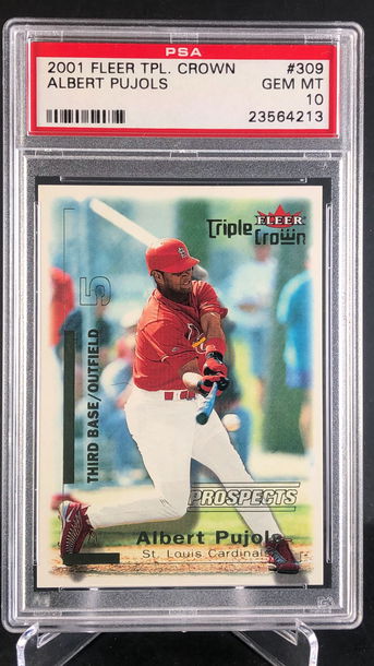 2001 Fleer Triple Crown Albert Pujols Rookie Card PSA 10 /2999