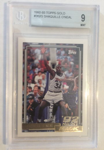 1992-93 Topps Gold #362 Shaquille O’Neal Rookie Rc BGS 9