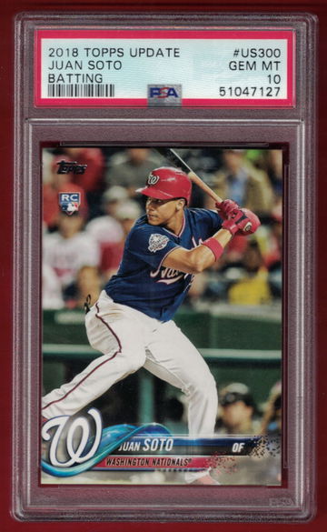 2018 TOPPS UPDATE JUAN SOTO ( NATIONALS ) PSA 10 ROOKIE CARD RC #US300!