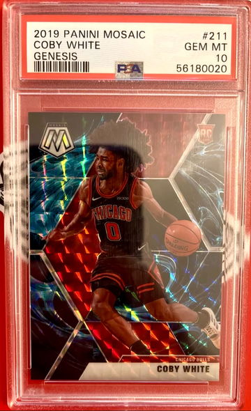 2019 Coby White Panini Mosaic GENESIS PSA 10