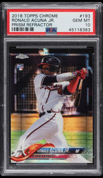 2018 Topps Chrome Prism Refractor Ronald Acuna Jr PSA 10