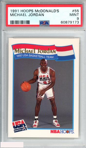 1991 HOOPS MCDONALDS MICHAEL JORDAN #55 CHICAGO BULLS HOF PSA 9 MINT