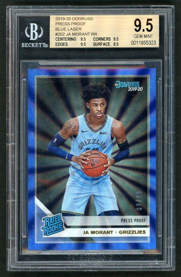 2019 Donruss Press Proof Blue laser Ja Morant /49