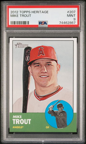 2012 Topps Heritage Mike Trout #207  PSA 9