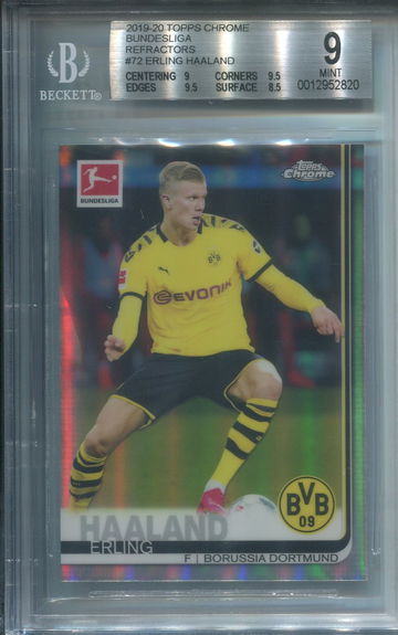 Haaland Refractor 2019 Topps Chrome Bundesliga BGS 9