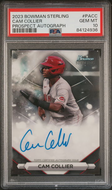 2023 Bowman Sterling Prospect Autograph Cam Collier #PACC PSA 10