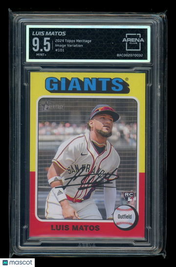 2023 Topps Heritage Luis Matos #101 Image Variation RC Arena Club 9.5