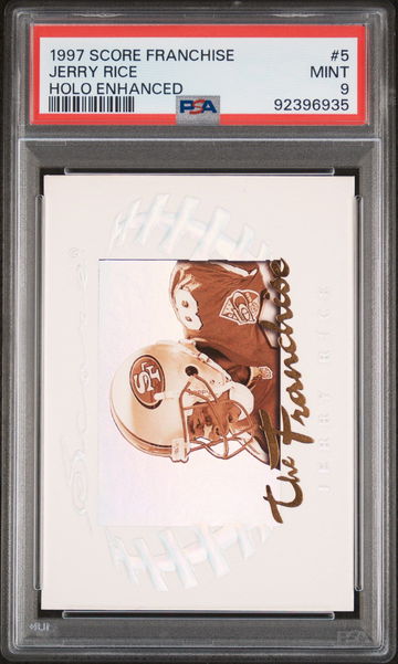 1997 SCORE JERRY RICE FRANCHISE HOLO ENHANCED #5 PSA 9 FT.A1.02