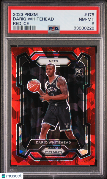 2023 Panini Prizm Dariq Whitehead #175 Red Ice PSA 8