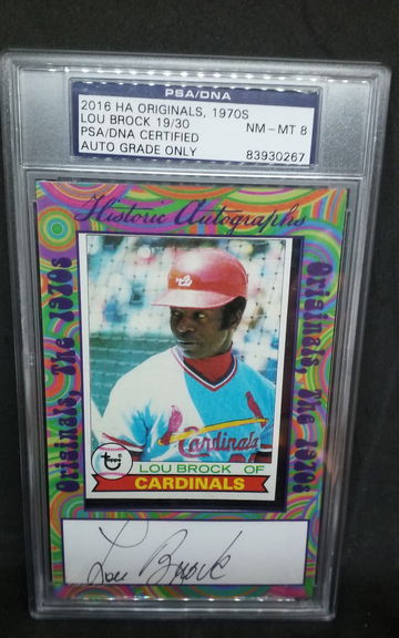 2016 HA Originals 1970's LOU BROCK Auto PSA/DNA 8