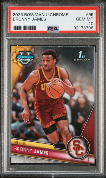 2023 Bowman University Chrome Bronny James Jr. #95 PSA 10