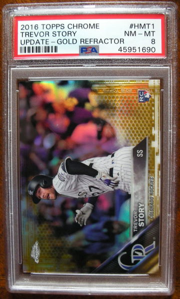 Trevor Story 2016 Topps Chrome Update Gold Refractor /50 PSA 8