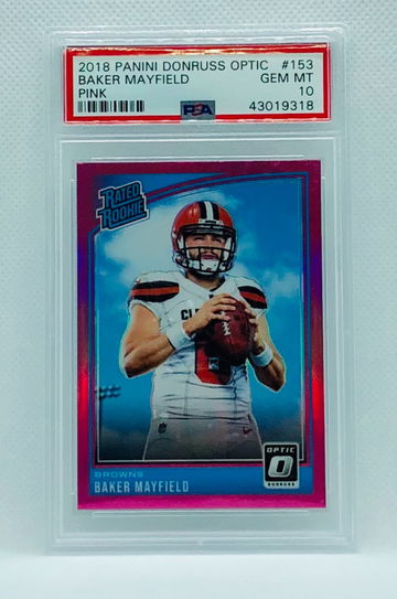 Baker Mayfield Optic Rookie RC Pink PSA 10