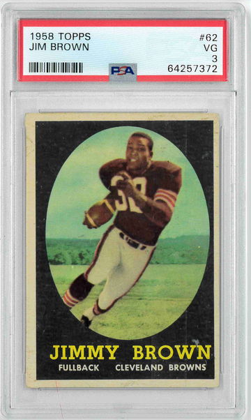 PSA 3 1958 Topps #62 Jim Brown Rookie Card RC Jimmy VG HOF!