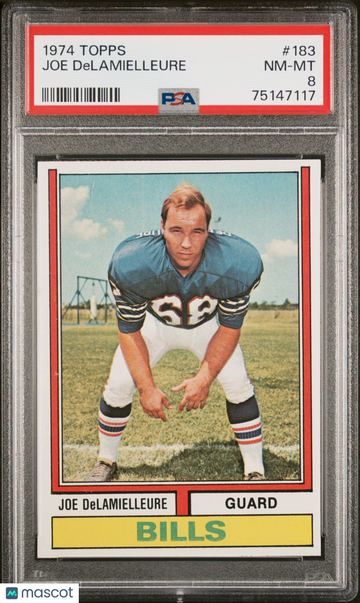 1974 Topps Joe Delamielleure #183 PSA 8