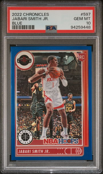 2022 Panini Chronicles Blue Jabari Smith Jr. #597 RC /99 PSA 10