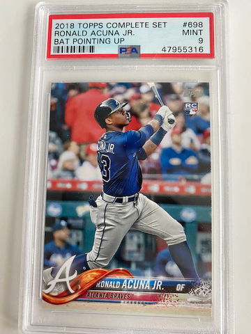 2018 Topps Ronald Acuna Jr PSA 9 Rookie card BAT POINTING UP Braves #698
