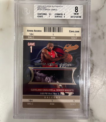 2003-04 Fleer Authentix Balcony LeBron James /250 BGS 8 