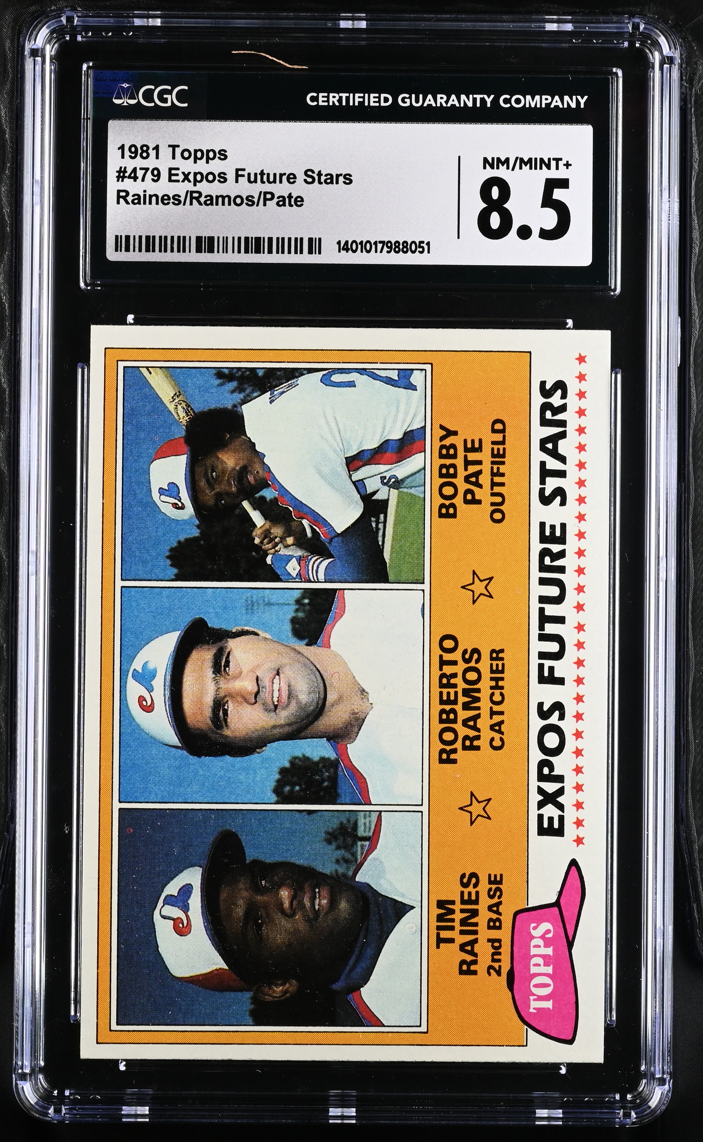 1981 Topps Expos Future Stars #479 Tim Raines CGC 8.5