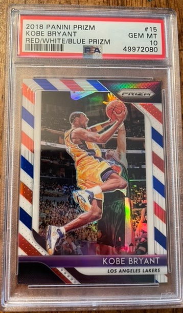2018 Panini Prizm Red White Blue Kobe Bryant PSA 10