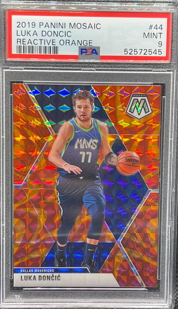 2019 Panini Mosaic Luka Doncic Reactive Orange PSA 9