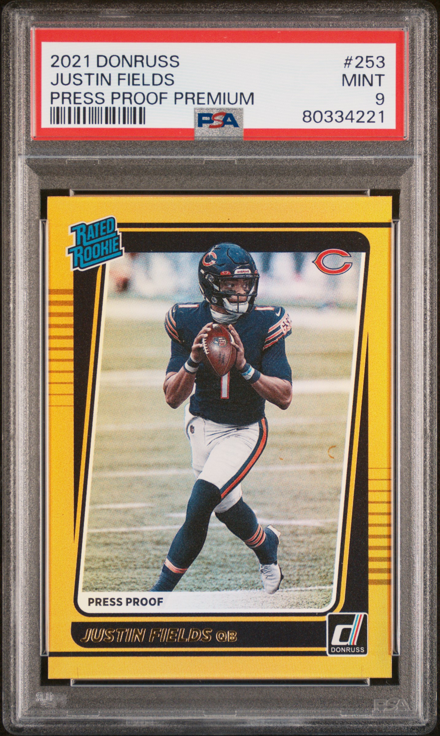 Justin Fields 2021 Panini Donruss  #253  Rookie 9 PSA