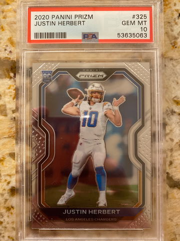2020 Panini Prizm Justin Herbert #325 PSA 10